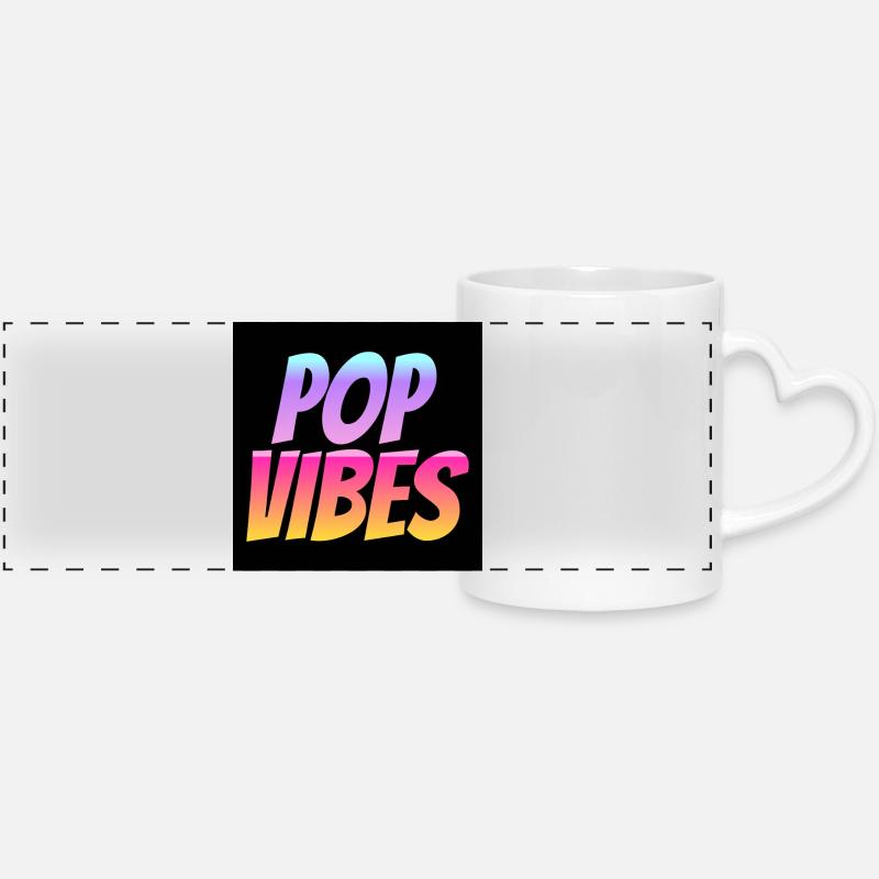 POP VIBES - Mug panoramique avec anse en forme de cœur - blanc