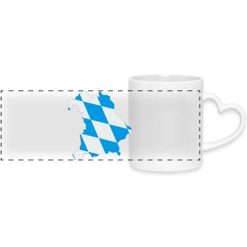 État fédéral de Bavière - Mug panoramique avec anse en forme de cœur - blanc - Devant