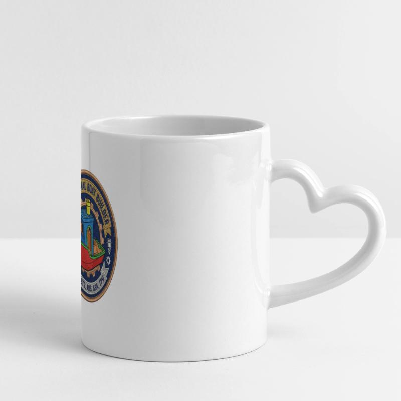 Constructeur professionnel de bateaux Benchy Patch Mug panoramique avec anse en forme de cœur