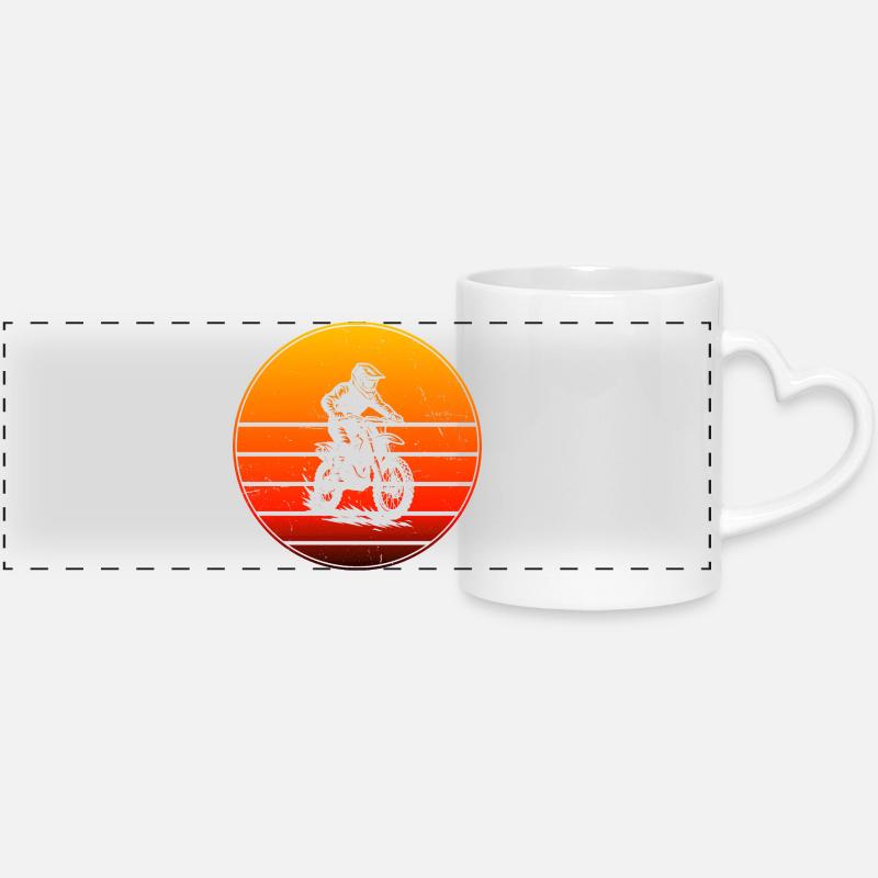 Great Motocross Gift for Motocross - Panoramic mug with heart handle - white