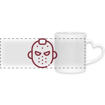 Icône masque - Mug panoramique avec anse en forme de cœur - blanc - Devant