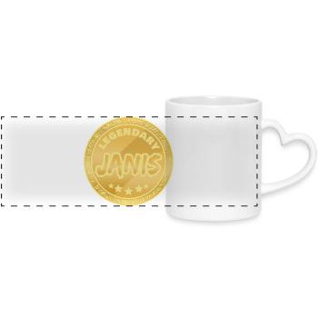 Janis comme prénom - Mug panoramique avec anse en forme de cœur - blanc - Devant
