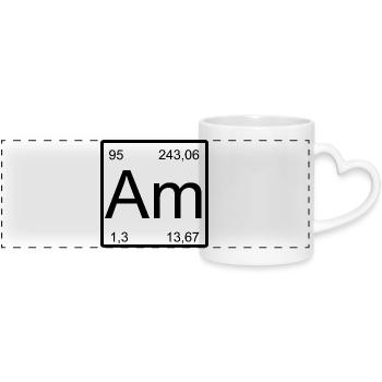 Typographie de l’élément Am en américium - Mug panoramique avec anse en forme de cœur - blanc - Devant