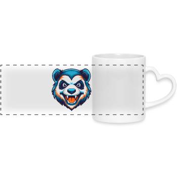 Savage Panda Esports Mascot Logo - Panoramic mug with heart handle - white - Front
