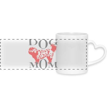 Motif Chien - Mug panoramique avec anse en forme de cœur - blanc - Devant