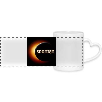Total Solar Eclipse Spain 2026 - Panoramic mug with heart handle - white - Front