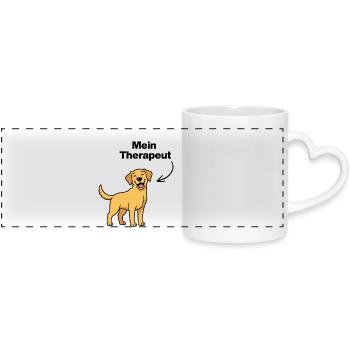 MON THÉRAPEUTE : CHIEN ! NEZ POILU, AMOUREUX DES CHIENS, PATTE - Mug panoramique avec anse en forme de cœur - blanc - Devant