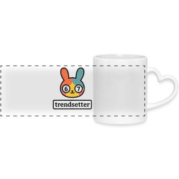 Bunny 67 : Créateur de tendances - Mug panoramique avec anse en forme de cœur - blanc - Devant
