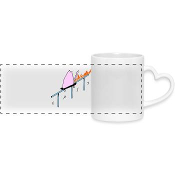 Easy_Cat - Panoramic mug with heart handle - white - Front