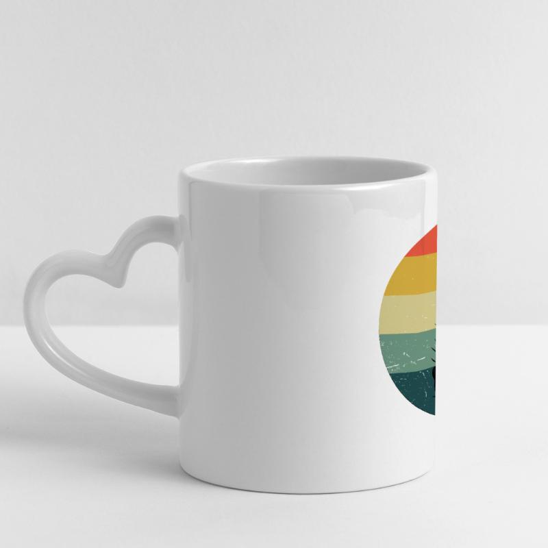 Conception compacte pour la course automobile Mug panoramique avec anse en forme de cœur