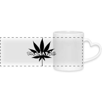 Cannabis - Weed - Legalize - Panoramic mug with heart handle - white - Front