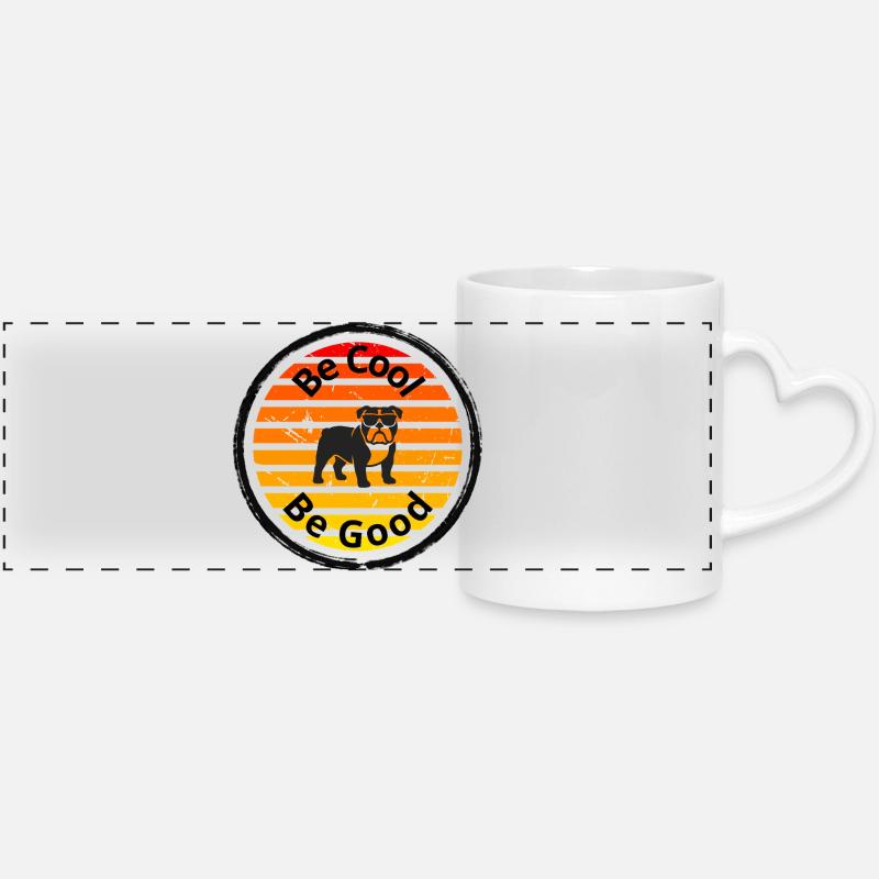 Be_cool - Panoramic mug with heart handle - white