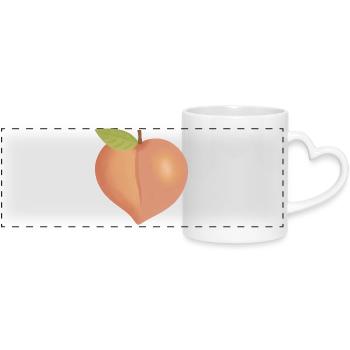 Pêche à feuilles - Mug panoramique avec anse en forme de cœur - blanc - Devant
