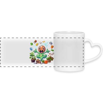 Super-héroïne plante joyeuse - Mug panoramique avec anse en forme de cœur - blanc - Devant