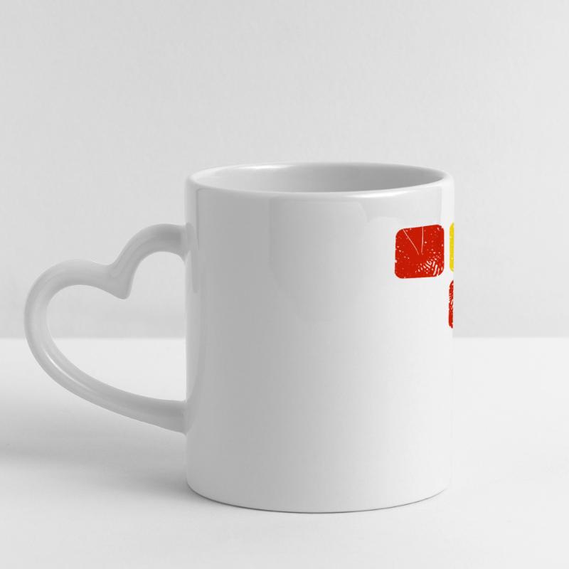 Colors Ornament Pattern - Basic Colors Panoramic mug with heart handle