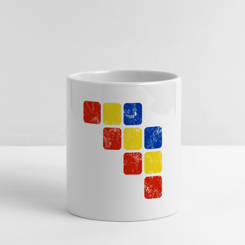 Colors Ornament Pattern - Basic Colors Panoramic mug with heart handle