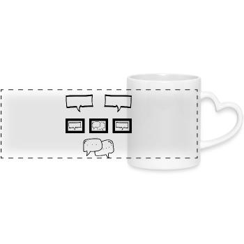 LE SILENCE - Panoramic mug with heart handle - white - Front