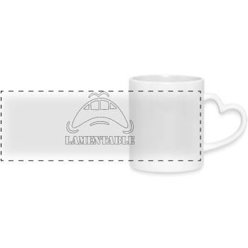 LAMENTABLE - Panoramic mug with heart handle - white - Front