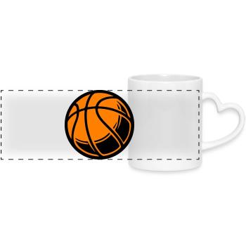 Basketball Ball - Panoramic mug with heart handle - white - Front