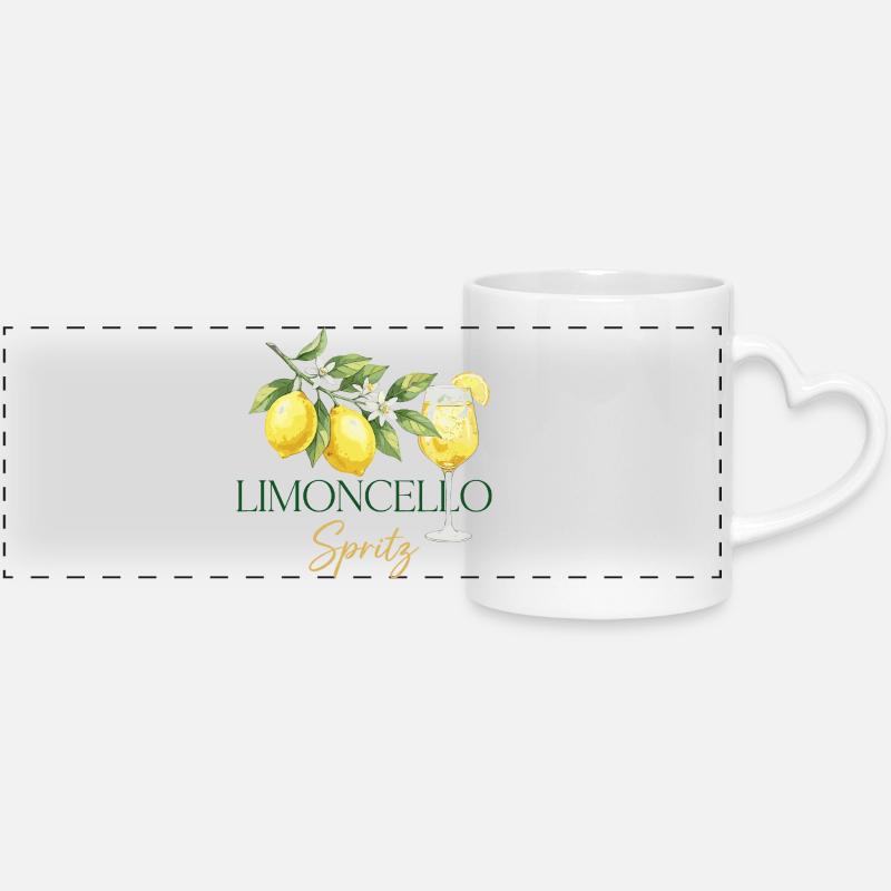 Limoncello Spritz – Sommer Drink Zitronen Design - Panoramatasse mit Herzhenkel - Weiß