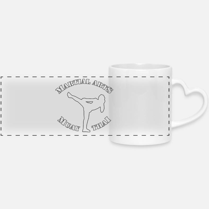 MUAY THAI - Panoramatasse mit Herzhenkel - Weiß