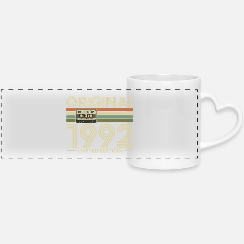 Original 1992 Édition Limitée Rétro - Mug panoramique avec anse en forme de cœur - blanc