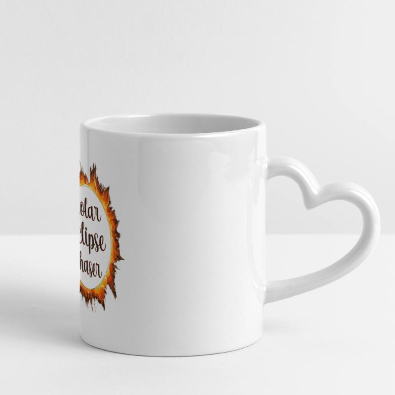 Solar eclipse chaser Panoramic mug with heart handle