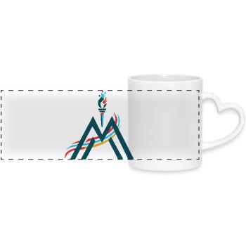 Symbole de la Montagne Flamme du Sommet - Mug panoramique avec anse en forme de cœur - blanc - Devant