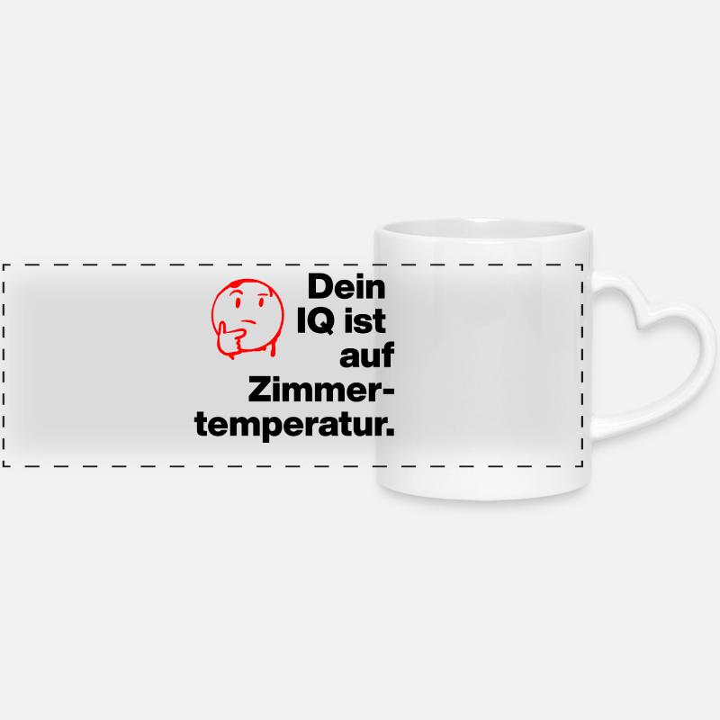 TON QI EST À TEMPÉRATURE AMBIANTE. SARCASME ESPIÈGLE - Mug panoramique avec anse en forme de cœur - blanc