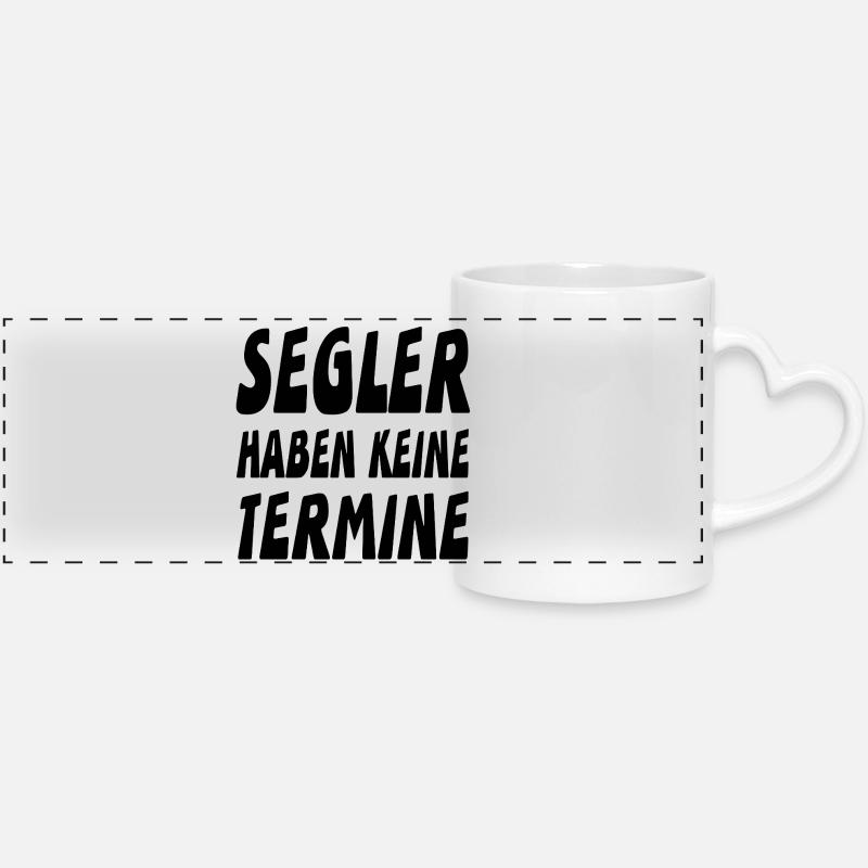 Sail - Panoramic mug with heart handle - white