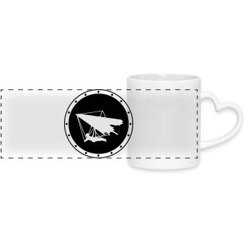 Insigne Aile Delta Minimalist Ring - Mug panoramique avec anse en forme de cœur - blanc - Devant