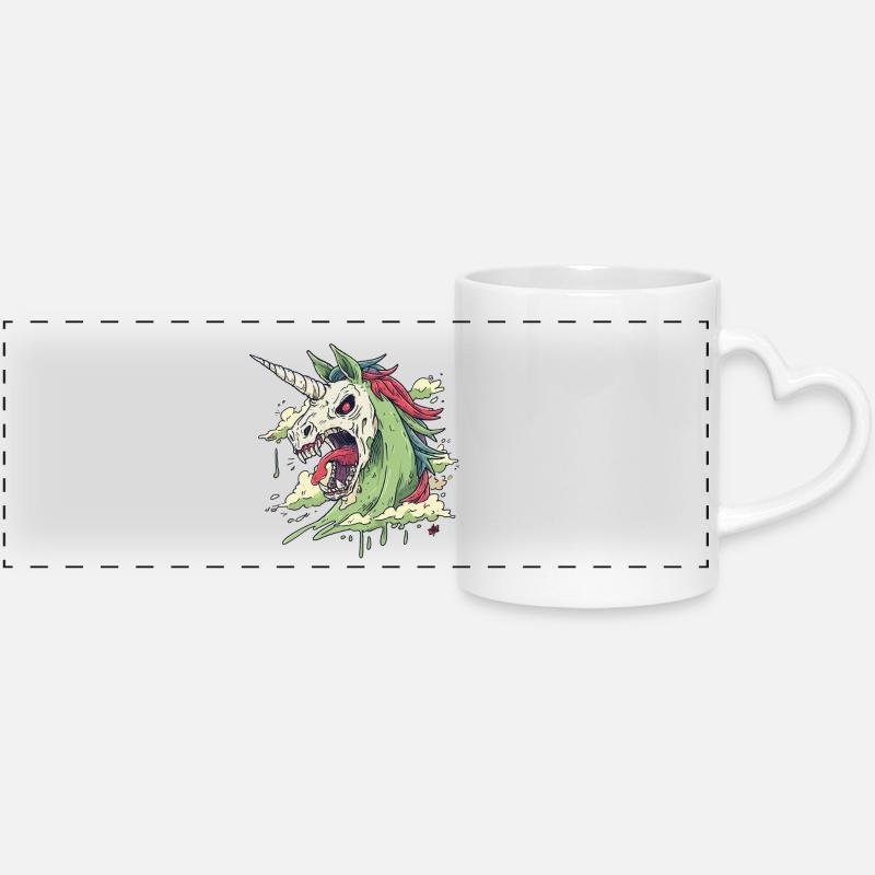 Chaos du Crâne de Licorne - Mug panoramique avec anse en forme de cœur - blanc