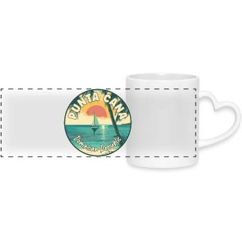 Explore Punta Cana in Dominican Republic - Panoramic mug with heart handle - white - Front