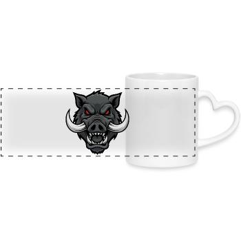 Alpha Boar Wrath Mascot Boar Head - Panoramic mug with heart handle - white - Front