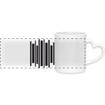 Impulsion géométrique d’égaliseur - Mug panoramique avec anse en forme de cœur - blanc - Devant