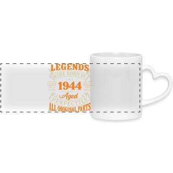 Légendes 1944: Âgé Parfaitement - Mug panoramique avec anse en forme de cœur - blanc - Devant