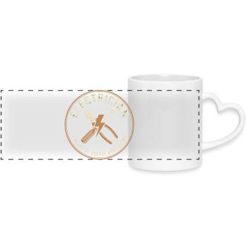 Electrician Coffee Voltage - Panoramic mug with heart handle - white - Front