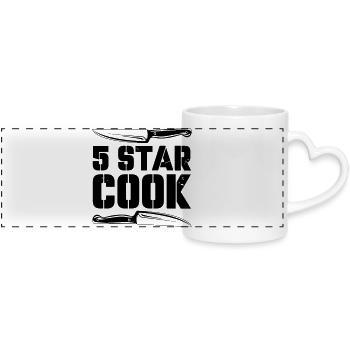 5_star_cook - Panoramic mug with heart handle - white - Front