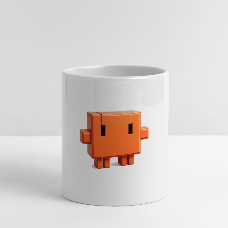 Claude Code Pixel 3D Mascot Cute Dev Sticker Mug panoramique avec anse en forme de cœur