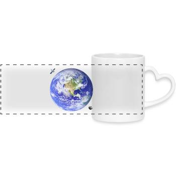 Planète Terre - Mug panoramique avec anse en forme de cœur - blanc - Devant