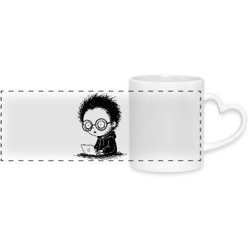 Gamer Laptop Nuit-Blanche Absorption Manga - Mug panoramique avec anse en forme de cœur - blanc - Devant