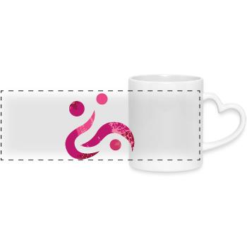 Yoga design_38 - Panoramic mug with heart handle - white - Front