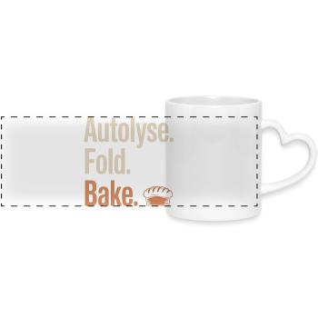 Pain à autolyse plié à la pâte - Mug panoramique avec anse en forme de cœur - blanc - Devant