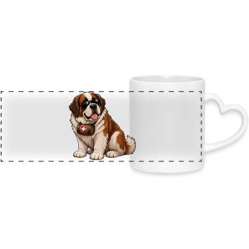 Saint Bernard - Panoramic mug with heart handle - white - Front