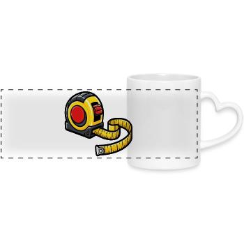 DIY Tape Measure Tool - Panoramic mug with heart handle - white - Front