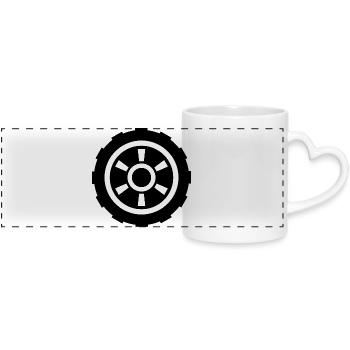 Paper - Panoramic mug with heart handle - white - Front