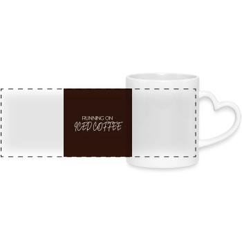 "RUNNING ON ICED COFFEE" Graphic Tee Design - Mug panoramique avec anse en forme de cœur - blanc - Devant