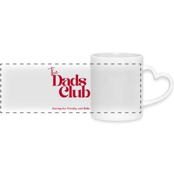 Le Club des Papas, lettres rouges - Mug panoramique avec anse en forme de cœur - blanc - Devant