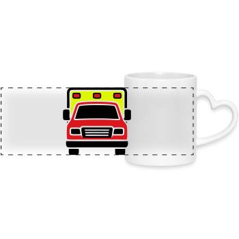 Ambulance Ambulance Front - Mug panoramique avec anse en forme de cœur - blanc - Devant