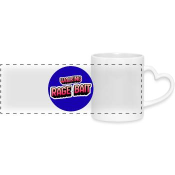 Walking Rage Bait - Panoramic mug with heart handle - white - Front